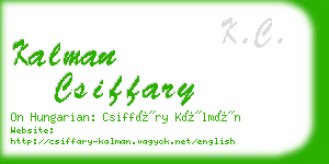 kalman csiffary business card
